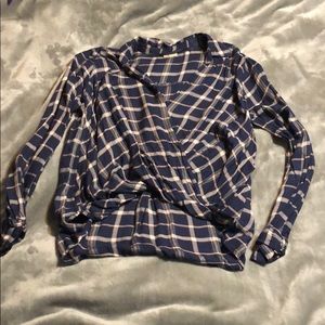 Hollister Plaid Criss Cross Shirt